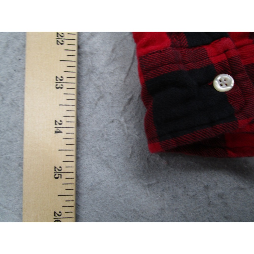 Ralph Lauren Mens 3XB Red Black Buffalo Plaid Button Down Flannel Shirt Big Tall - Picture 10 of 11